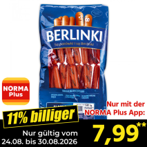 Nur gültig vom 24.08. bis 30.08.2026 und nur mit der NORMA Pluss App 11% billiger: 7,99