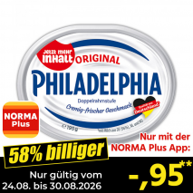 Nur gültig vom 24.08. bis 30.08.2026 und nur mit der NORMA Pluss App 58% billiger: &ndash;,95
