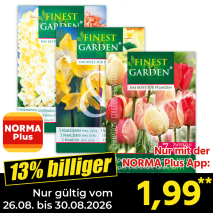 Nur gültig vom 26.08. bis 30.08.2026 und nur mit der NORMA Pluss App 13% billiger: 1,99