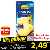 Nur gültig vom 24.08. bis 30.08.2026 und nur mit der NORMA Pluss App 10% billiger: 2,49