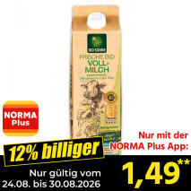 Nur gültig vom 24.08. bis 30.08.2026 und nur mit der NORMA Pluss App 12% billiger: 1,49