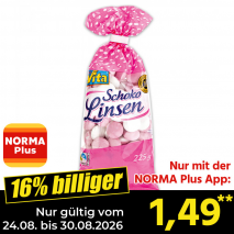 Nur gültig vom 24.08. bis 30.08.2026 und nur mit der NORMA Pluss App 16% billiger: 1,49