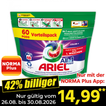 Nur gültig vom 26.08. bis 30.08.2026 und nur mit der NORMA Pluss App 42% billiger: 14,99
