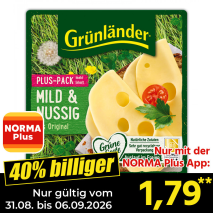 Nur gültig vom 31.08. bis 06.09.2026 und nur mit der NORMA Pluss App 40% billiger: 1,79