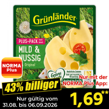 Nur gültig vom 31.08. bis 06.09.2026 und nur mit der NORMA Pluss App 43% billiger: 1,69