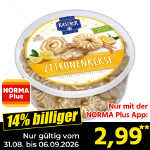 Nur gültig vom 31.08. bis 06.09.2026 und nur mit der NORMA Pluss App 14% billiger: 2,99