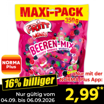 Nur gültig vom 04.09. bis 06.09.2026 und nur mit der NORMA Pluss App 16% billiger: 2,99