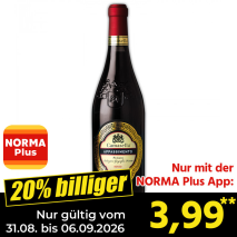 Nur gültig vom 31.08. bis 06.09.2026 und nur mit der NORMA Pluss App 20% billiger: 3,99
