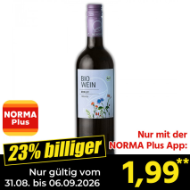 Nur gültig vom 31.08. bis 06.09.2026 und nur mit der NORMA Pluss App 23% billiger: 1,99