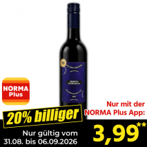 Nur gültig vom 31.08. bis 06.09.2026 und nur mit der NORMA Pluss App 20% billiger: 3,99