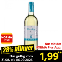 Nur gültig vom 31.08. bis 06.09.2026 und nur mit der NORMA Pluss App 28% billiger: 1,99