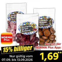 Nur gültig vom 07.09. bis 13.09.2026 und nur mit der NORMA Pluss App 15% billiger: 1,69