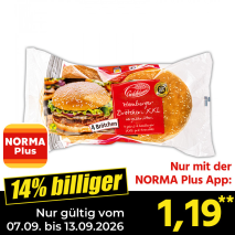 Nur gültig vom 07.09. bis 13.09.2026 und nur mit der NORMA Pluss App 14% billiger: 1,19