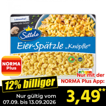 Nur gültig vom 07.09. bis 13.09.2026 und nur mit der NORMA Pluss App 12% billiger: 3,49