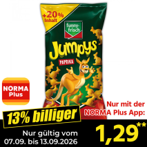 Nur gültig vom 07.09. bis 13.09.2026 und nur mit der NORMA Pluss App 13% billiger: 1,29