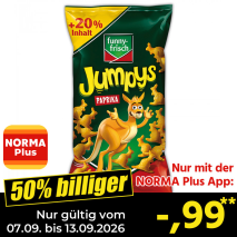 Nur gültig vom 07.09. bis 13.09.2026 und nur mit der NORMA Pluss App 50% billiger: &ndash;,99