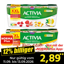 Nur gültig vom 11.09. bis 13.09.2026 und nur mit der NORMA Pluss App 12% billiger: 2,89