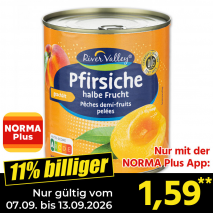 Nur gültig vom 07.09. bis 13.09.2026 und nur mit der NORMA Pluss App 11% billiger: 1,59