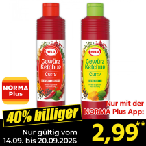 Nur gültig vom 14.09. bis 20.09.2026 und nur mit der NORMA Pluss App 40% billiger: 2,99