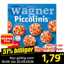 Nur gültig vom 18.09. bis 20.09.2026 und nur mit der NORMA Pluss App 51% billiger: 1,79