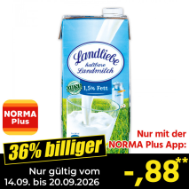 Nur gültig vom 14.09. bis 20.09.2026 und nur mit der NORMA Pluss App 36% billiger: &ndash;,88