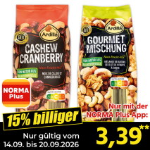 Nur gültig vom 14.09. bis 20.09.2026 und nur mit der NORMA Pluss App 15% billiger: 3,39