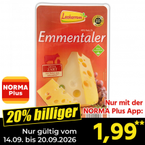 Nur gültig vom 14.09. bis 20.09.2026 und nur mit der NORMA Pluss App 20% billiger: 1,99
