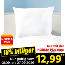 Nur gültig vom 21.09. bis 27.09.2026 und nur mit der NORMA Pluss App 18% billiger: 12,99