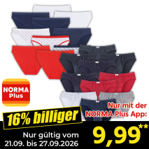 Nur gültig vom 21.09. bis 27.09.2026 und nur mit der NORMA Pluss App 16% billiger: 9,99