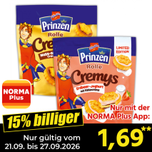 Nur gültig vom 21.09. bis 27.09.2026 und nur mit der NORMA Pluss App 15% billiger: 1,69