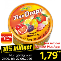 Nur gültig vom 21.09. bis 27.09.2026 und nur mit der NORMA Pluss App 10% billiger: 1,79