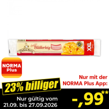 Nur gültig vom 21.09. bis 27.09.2026 und nur mit der NORMA Pluss App 23% billiger: &ndash;,99