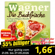 Nur gültig vom 21.09. bis 27.09.2026 und nur mit der NORMA Pluss App 55% billiger: 1,66