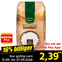 Nur gültig vom 21.09. bis 27.09.2026 und nur mit der NORMA Pluss App 16% billiger: 2,39