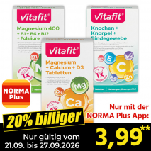 Nur gültig vom 21.09. bis 27.09.2026 und nur mit der NORMA Pluss App 20% billiger: 3,99