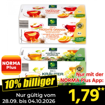 Nur gültig vom 28.09. bis 04.10.2026 und nur mit der NORMA Pluss App 10% billiger: 1,79