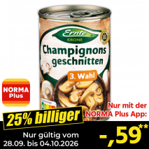 Nur gültig vom 28.09. bis 04.10.2026 und nur mit der NORMA Pluss App 25% billiger: –,59