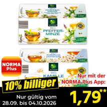 Nur gültig vom 28.09. bis 04.10.2026 und nur mit der NORMA Pluss App 10% billiger: 1,79