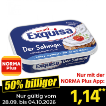Nur gültig vom 28.09. bis 04.10.2026 und nur mit der NORMA Pluss App 50% billiger: 1,14