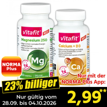 Nur gültig vom 28.09. bis 04.10.2026 und nur mit der NORMA Pluss App 23% billiger: 2,99