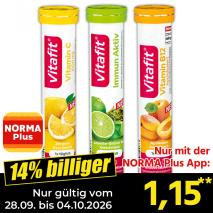 Nur gültig vom 28.09. bis 04.10.2026 und nur mit der NORMA Pluss App 14% billiger: 1,15