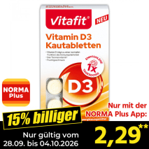 Nur gültig vom 28.09. bis 04.10.2026 und nur mit der NORMA Pluss App 15% billiger: 2,29