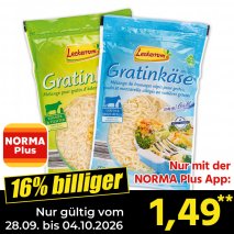 Nur gültig vom 28.09. bis 04.10.2026 und nur mit der NORMA Pluss App 16% billiger: 1,49
