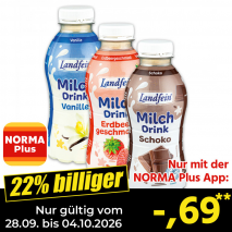 Nur gültig vom 28.09. bis 04.10.2026 und nur mit der NORMA Pluss App 22% billiger: &ndash;,69