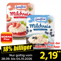 Nur gültig vom 28.09. bis 04.10.2026 und nur mit der NORMA Pluss App 18% billiger: 2,19