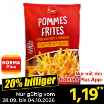 Nur gültig vom 28.09. bis 04.10.2026 und nur mit der NORMA Pluss App 20% billiger: 1,19