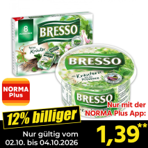 Nur gültig vom 02.10. bis 04.10.2026 und nur mit der NORMA Pluss App 12% billiger: 1,39
