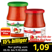 Nur gültig vom 05.10. bis 11.10.2026 und nur mit der NORMA Pluss App 15% billiger: 1,09