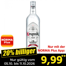 Nur gültig vom 05.10. bis 11.10.2026 und nur mit der NORMA Pluss App 20% billiger: 9,99