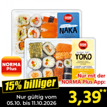 Nur gültig vom 05.10. bis 11.10.2026 und nur mit der NORMA Pluss App 15% billiger: 3,39